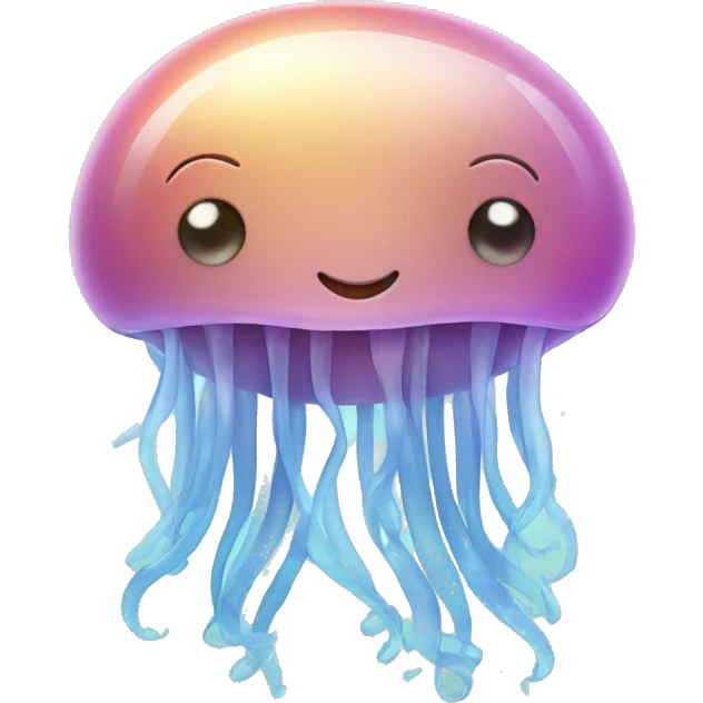 Jellyfish with a cute smile  emoji