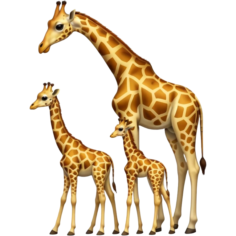High resolution giraffe with its baby emoji