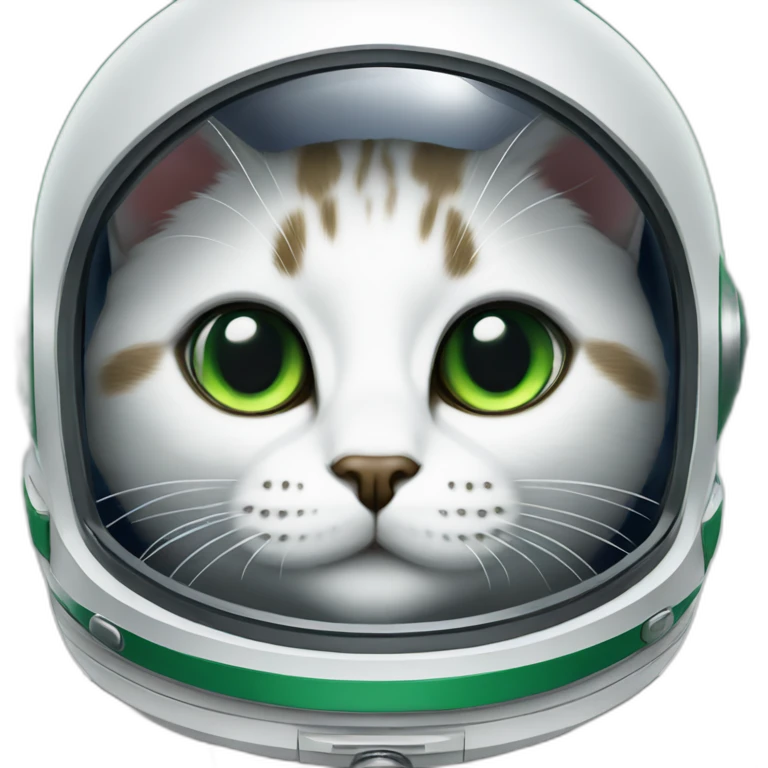 gato astronauta casi blanco con ojos verde emoji