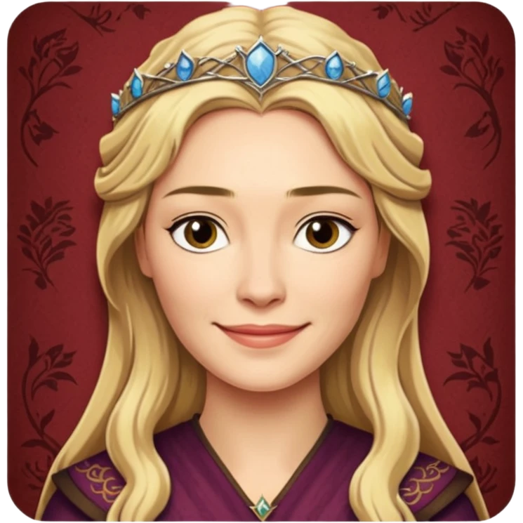 Cersei Lannister smile smirk from Games of throne character face only younger emoji