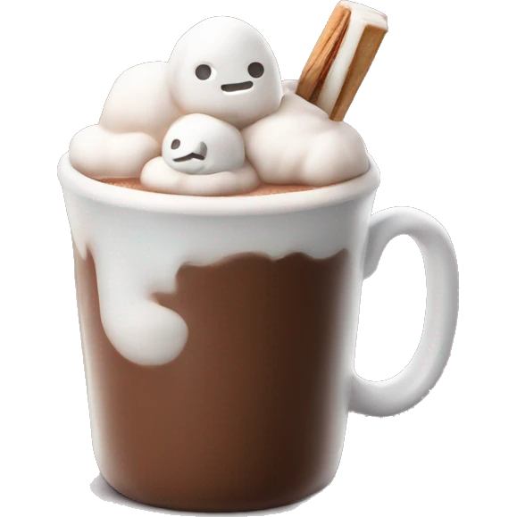 Hot chocolate with a marshmallow on top emoji