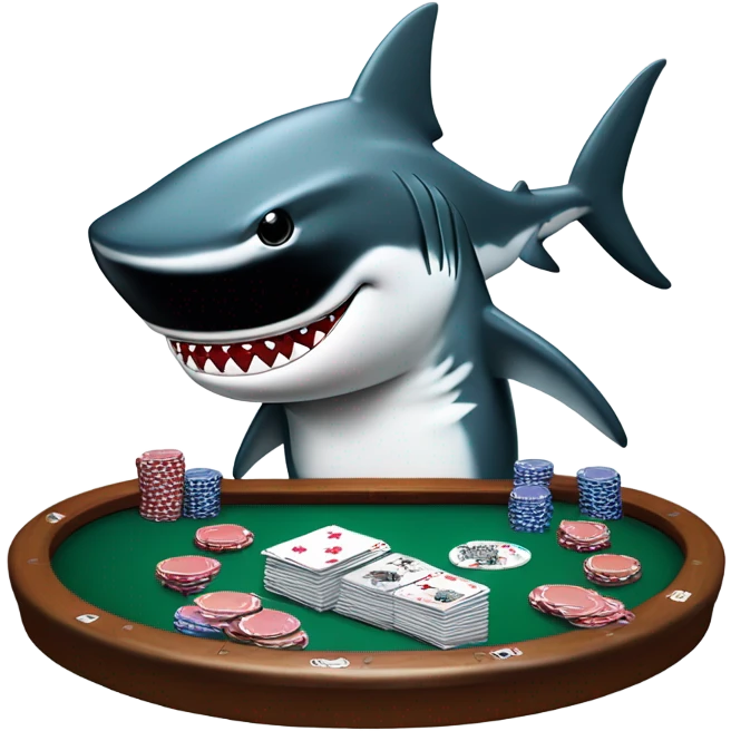 Shark playing poker emoji