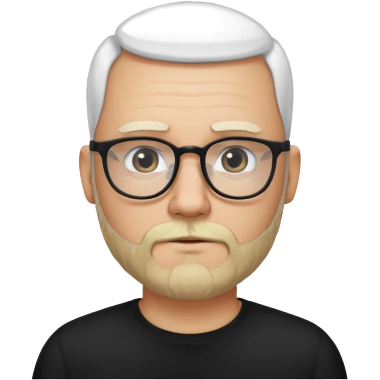 bald bearded blonde bald man with eyeglasses with black shirt emoji