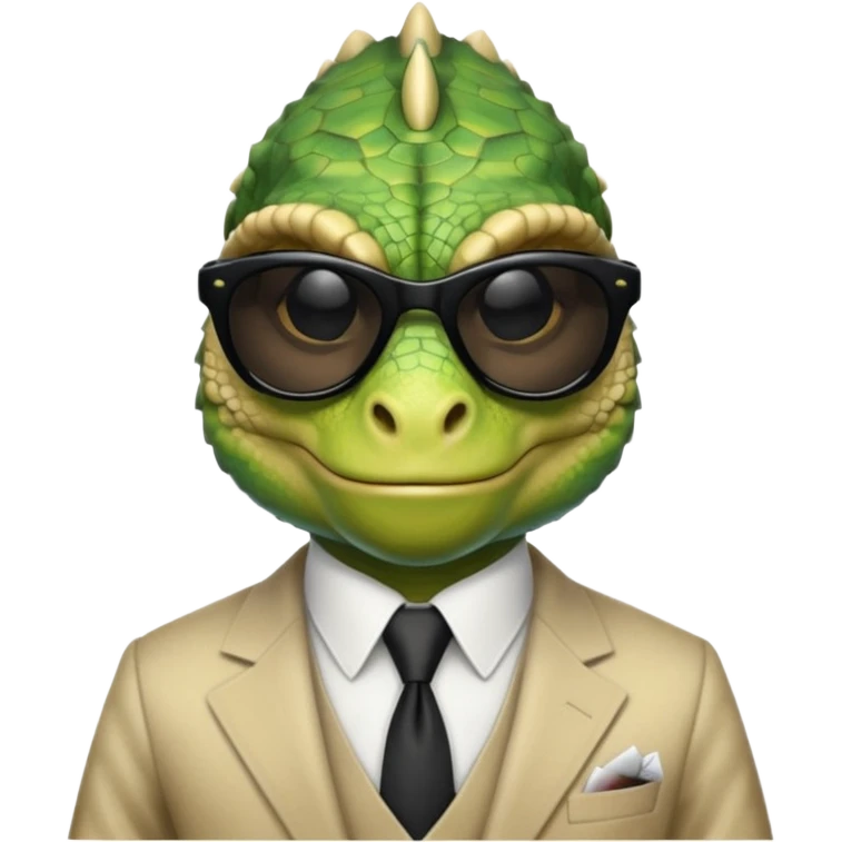 capitalist iguana banker godfather with black sunglasses satirical emoji