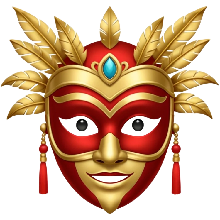 kırmızı karnaval maskesi emoji