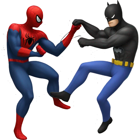 spiderman getting beaten by batman emoji