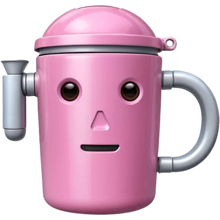 robot drink pink coffee emoji