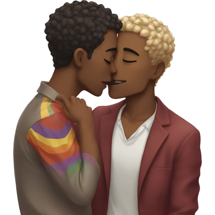gay anime dudes kissing emoji