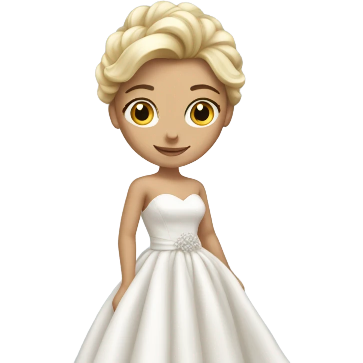 Beautiful finish blonde girl with long wedding dress emoji