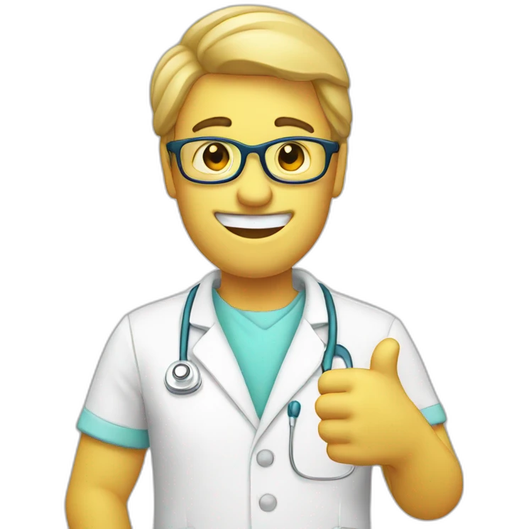 dentist with thumb up emoji