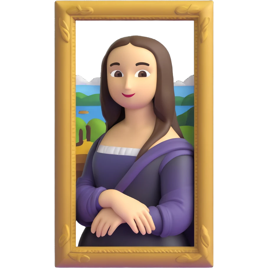 Full body Mona Lisa painting emoji