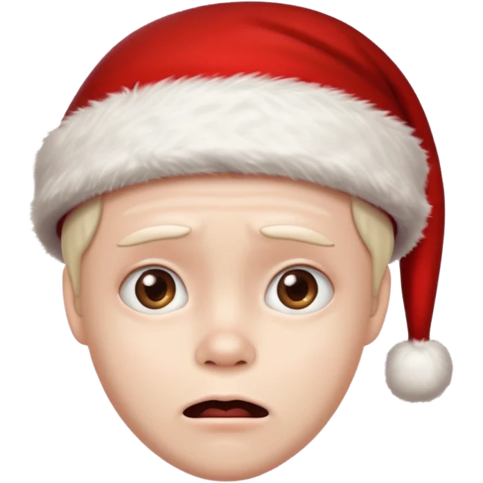 Fearful Face coupled with a Santa hat emoji