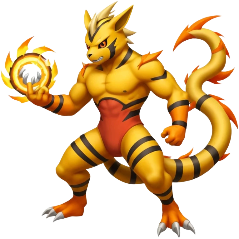 Electabuzz-Blaziken-fusion, full body emoji