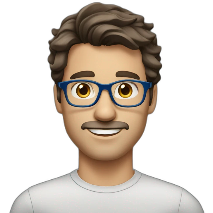 Handsome-Caucasian-Dad-dark-brown-wavy-hair-blue-eyes-glasses-straight-nose emoji