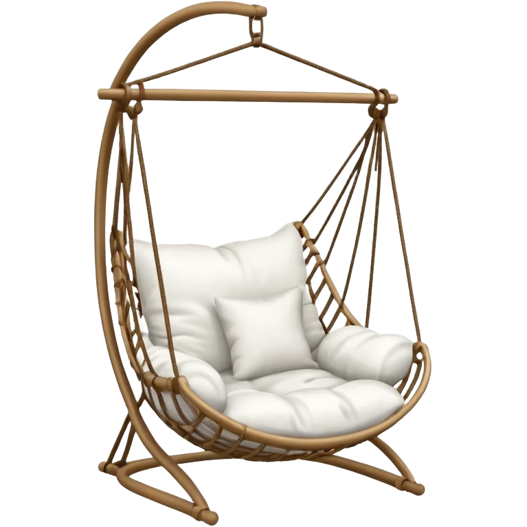 classic hanging chair with big pillows and blanket emoji