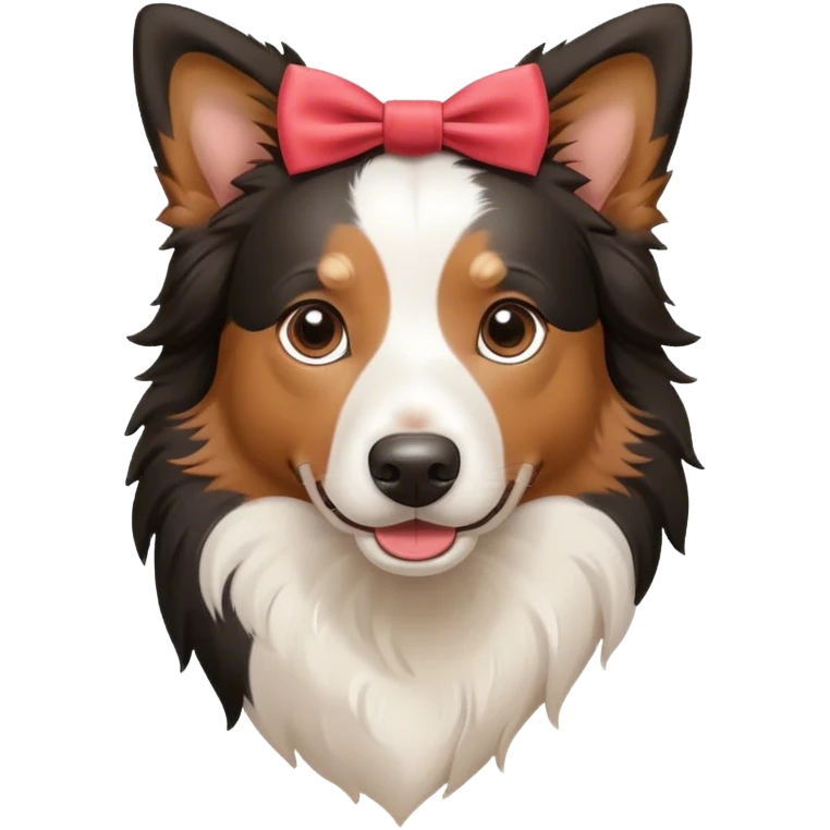 border collie with bow emoji
