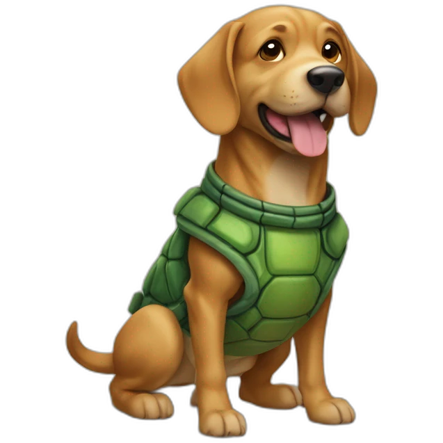 Chien sur tortue emoji