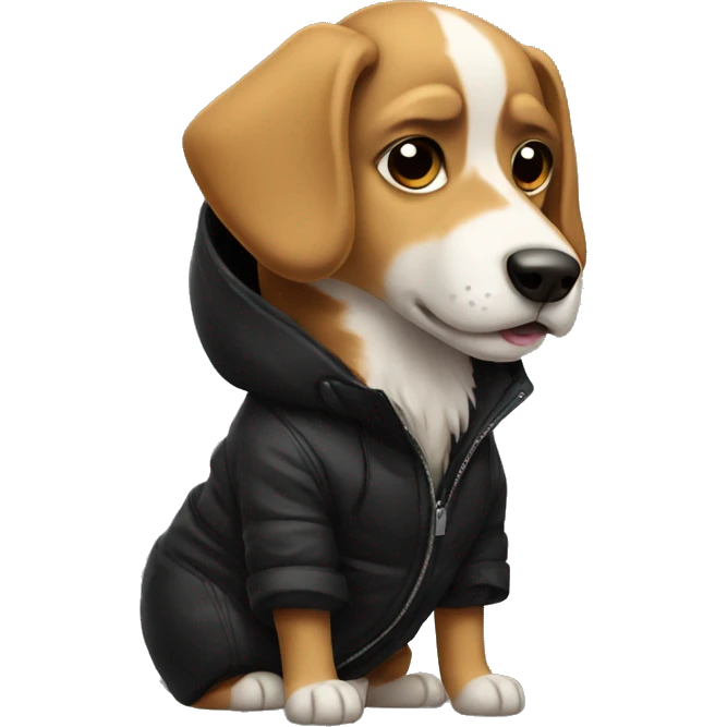 Dog with a black parka  emoji
