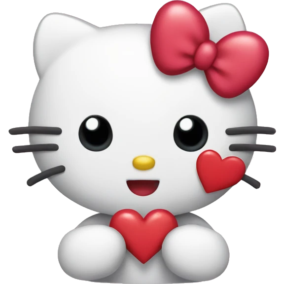 hello kitty with heart emoji