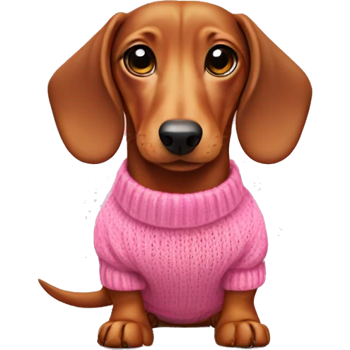 Dachshund with pink sweater emoji
