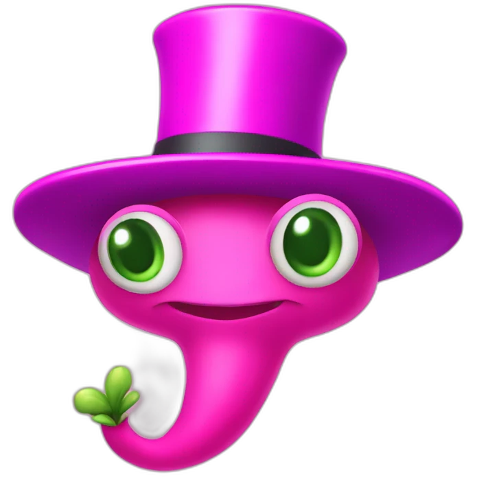 Pink peashooter With magician hat emoji
