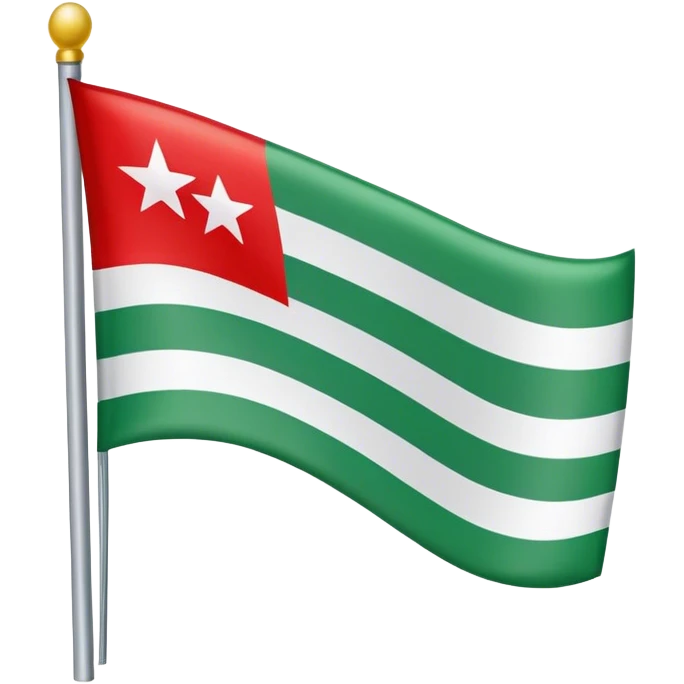  three horizontal stripes: green at the top, white in the middle with three red stars, and black at the bottom. emoji