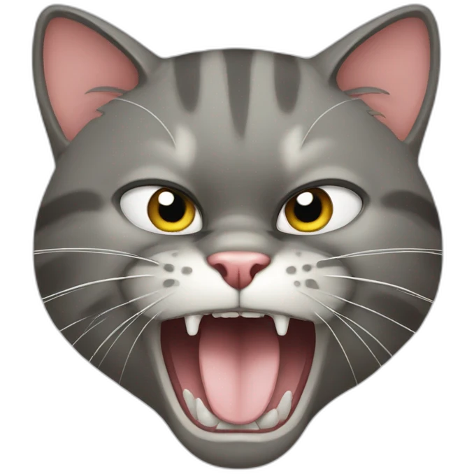 angry cat eating a mouse emoji