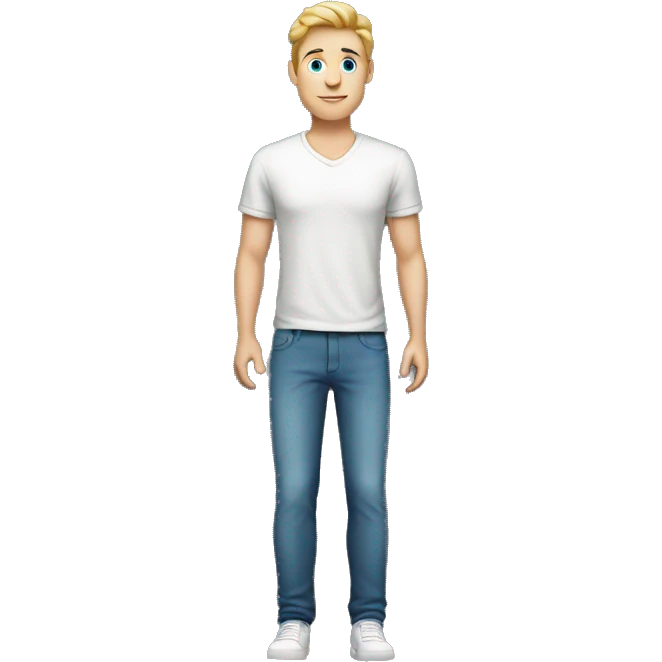 white man , blue eye, handsome man masculine, full body  emoji