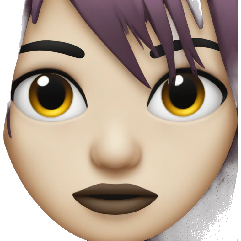 Emo emoji with bangs over the eye covering half the face  emoji