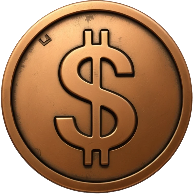 Coin bronze, Dollar sign. emoji