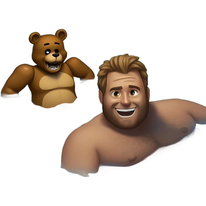 Freddy fazbear and Andrew Tate in a pool emoji