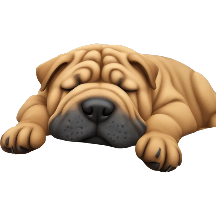 Brown Shar Pei sleeping emoji