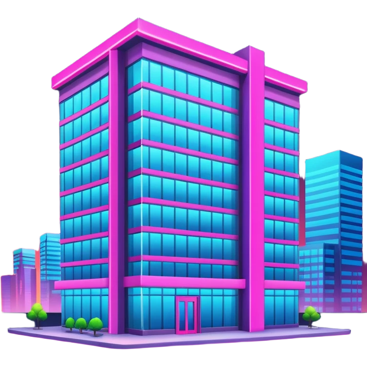 office building with neon lights emoji