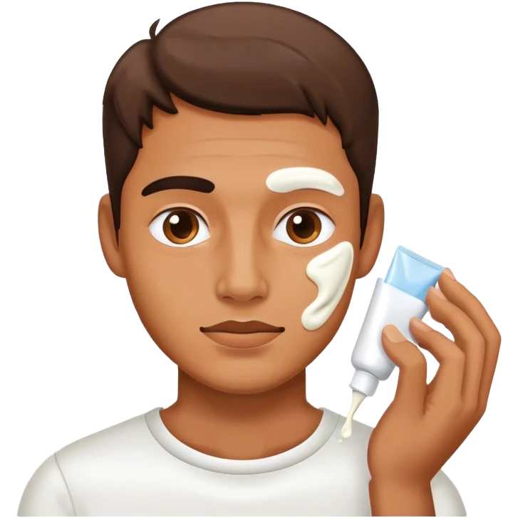 man apply cream to face emoji