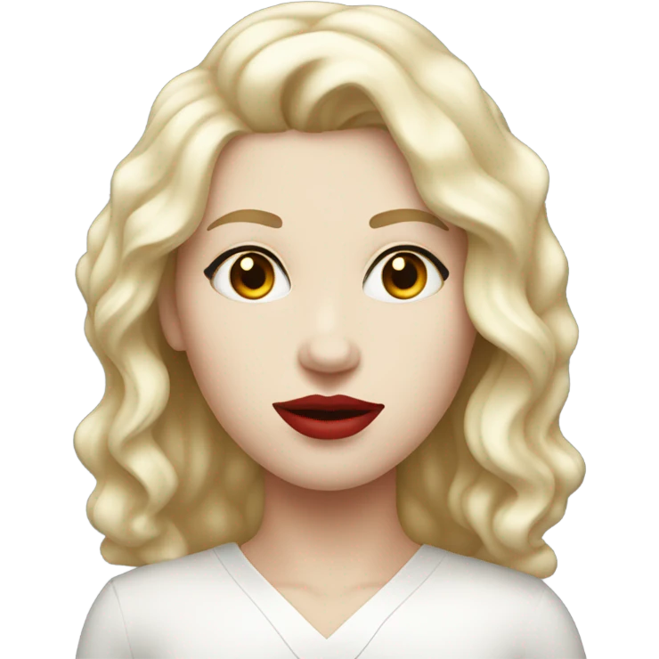 white face red lips white eyes emoji