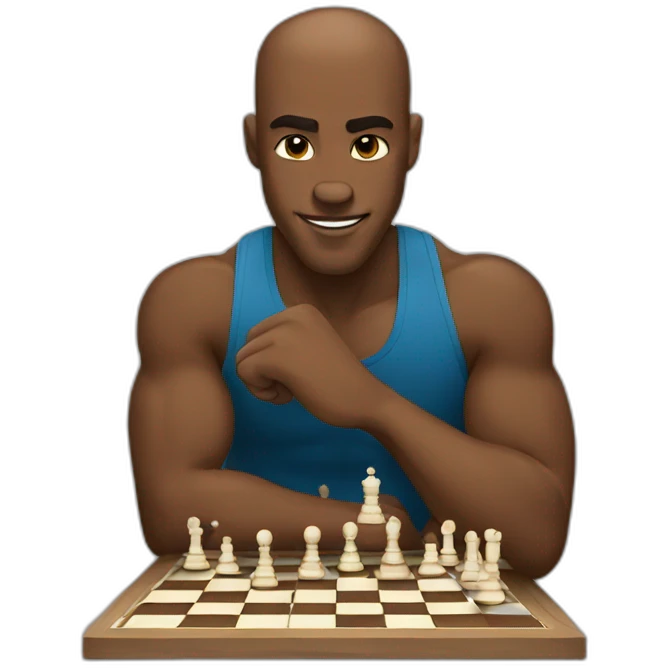 Boxer playing chess emoji