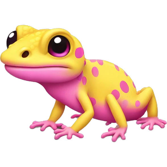 Yellow and pink gecko emoji