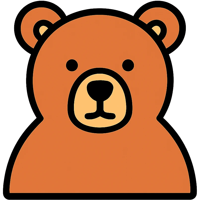 Bear, simple bear icon with basic features emoji