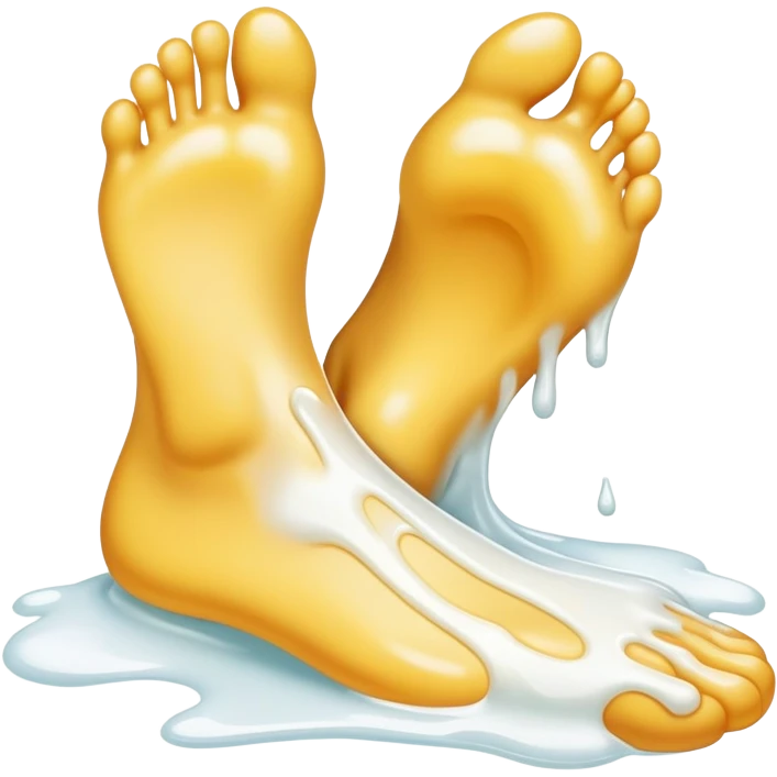 Foot covered in white liquid  emoji