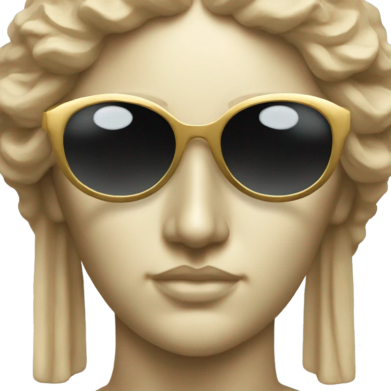 greek goddess sculpture wearing sunglasses emoji