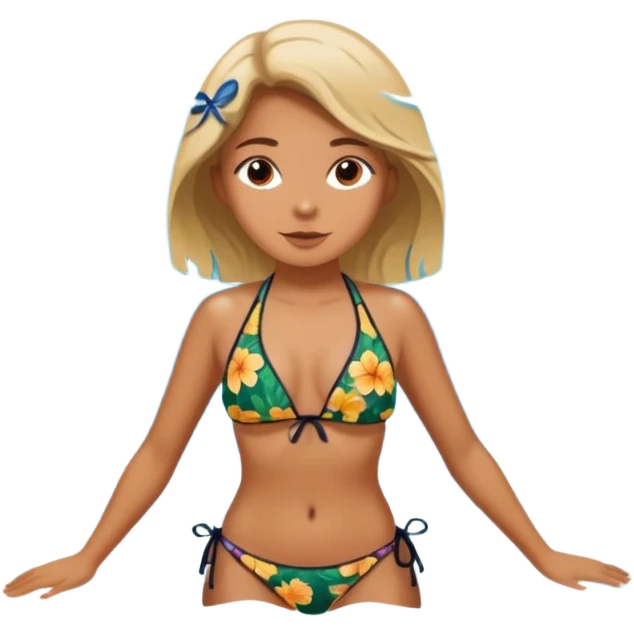 A girl swimming in Goan ocean emoji
