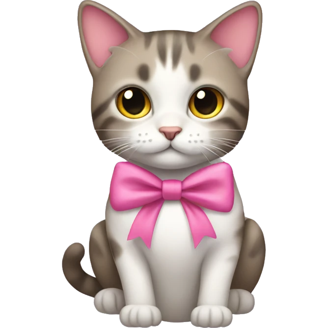 A cat wearing a pink bow  emoji