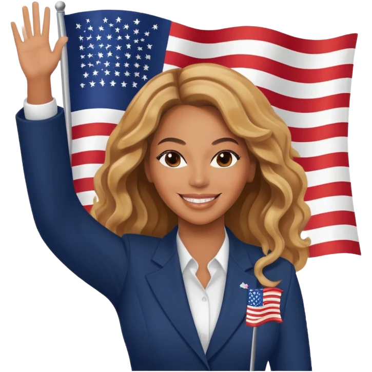 Beyonce with waving american flag emoji