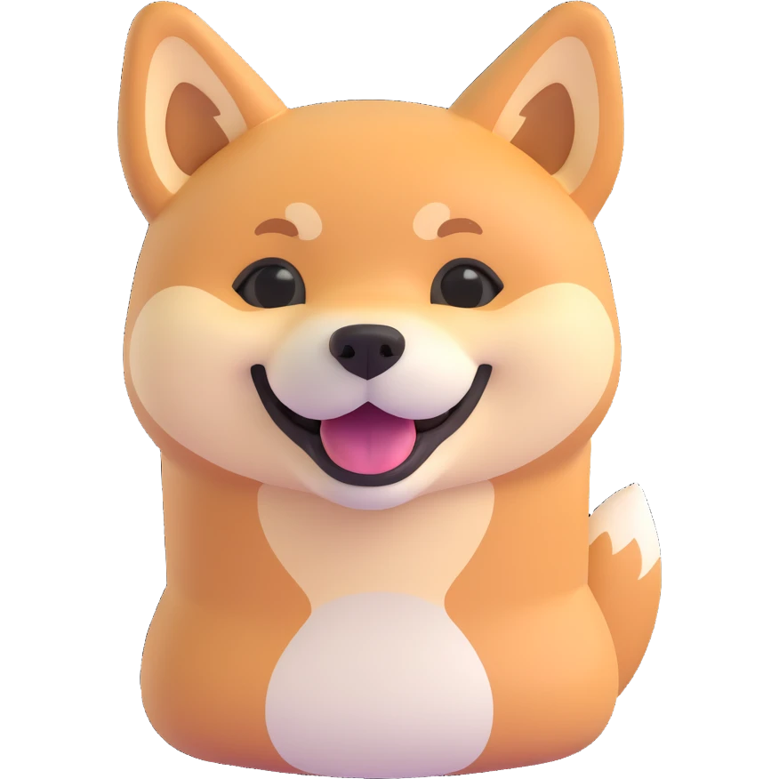 shiba inu, happy emoji