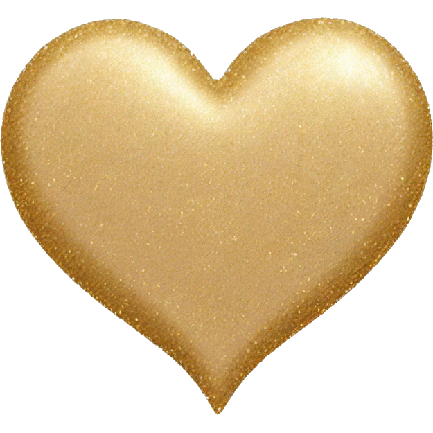 Beige heart with gold glitter emoji
