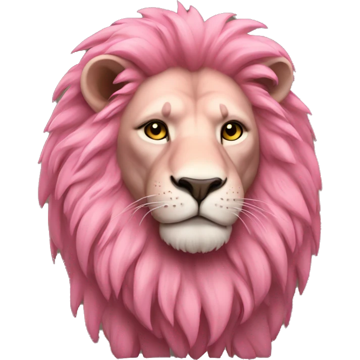 Realistic pink full body lion  emoji