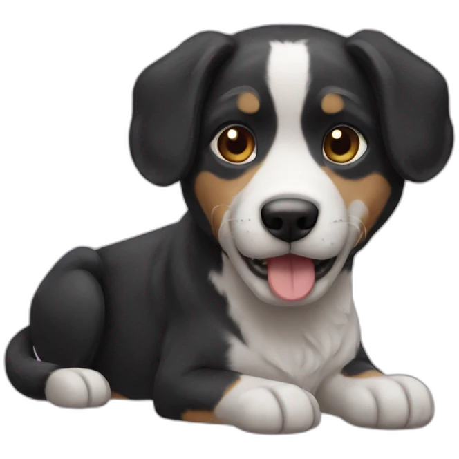 Chat sur un chien emoji