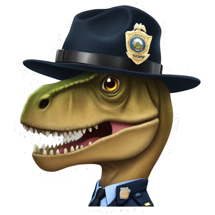 T-Rex as a cop emoji