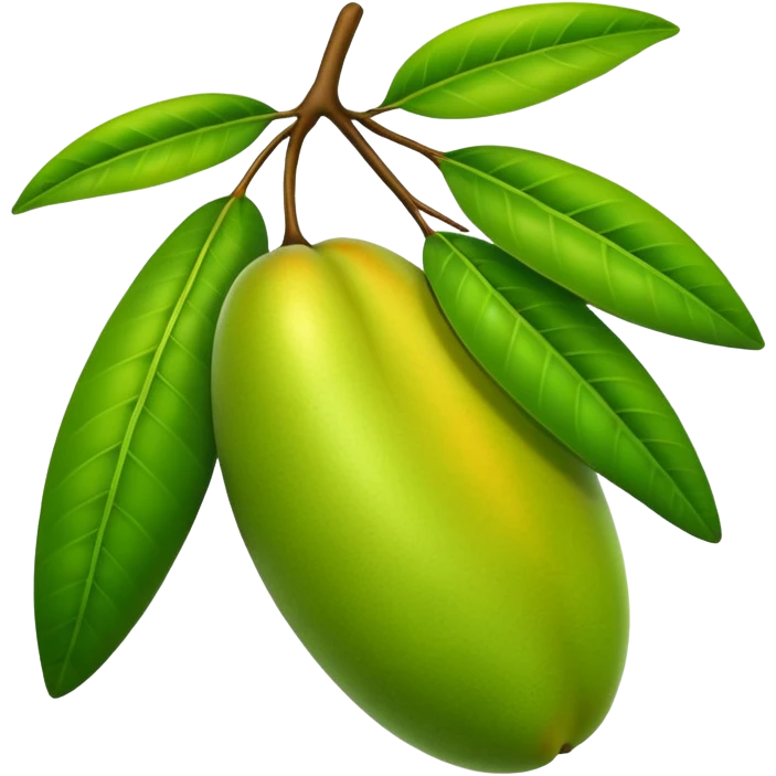 A green mango with leaves emoji