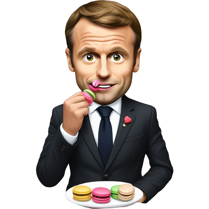 emmanuel macron eating macaron emoji